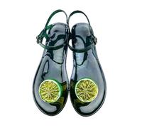 M&Catree Women's Summer Holiday Beach Jelly Sandals Casual Slip On Thong Sandal - Fruits Series - Green Lemon, CN 41