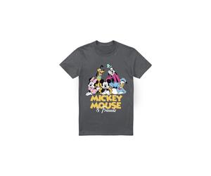 (M, Charcoal) Disney Mens Mickey Mouse Friends T-Shirt