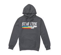 (M, Charcoal) Star Trek Mens Rainbow Trail Hoodie