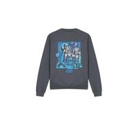 (M, Charcoal) Star Wars Unisex Adult Papercut R2-D2 Sweatshirt