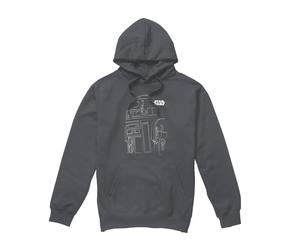 (M, Charcoal) Star Wars Unisex Adult R2-D2 Outline Hoodie