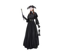(M) Chic Womens Plague Doctor Costume Featuring Long Beak Mask For Themed Parties