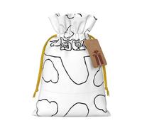 M Christmas Bags â€“ Airplane Flying Print Holiday Drawstring Gift Pouches for Xmas, Birthday, Wedding, Party Favors