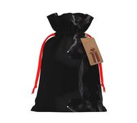 M Christmas Bags – Black Labrador Print Holiday Drawstring Gift Pouches for Xmas, Birthday, Wedding, Party Favors
