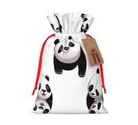 M Christmas Bags â€“ Cute red panda outside Print Holiday Drawstring Gift Pouches for Xmas, Birthday, Wedding & Party Favors