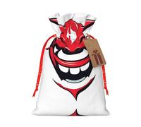 M Christmas Bags â€“ Devil's Smile Print Holiday Drawstring Gift Pouches for Xmas, Birthday, Wedding & Party Favors