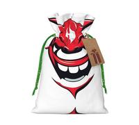 M Christmas Bags – Devil's Smile Print Holiday Drawstring Gift Pouches for Xmas, Birthday, Wedding & Party Favors