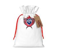 M Christmas Bags â€“ Flying Icon Print Holiday Drawstring Gift Pouches for Xmas, Birthday, Wedding & Party Favors