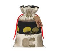 M Christmas Bags – Green grove Print Holiday Drawstring Gift Pouches for Xmas, Birthday, Wedding & Party Favors