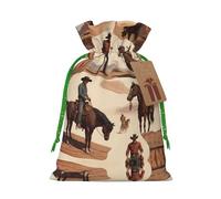 M Christmas Bags – People of the desert Print Holiday Drawstring Gift Pouches for Xmas, Birthday, Wedding & Party Favors