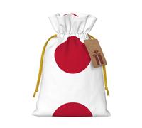 M Christmas Bags with Drawstring â€“ Japanese flag Print Xmas Party Holiday Pouches for Weddings, Birthdays
