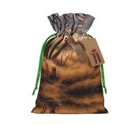M Christmas Bags with Drawstring â€“ pheasant hunting Print Xmas Party Holiday Pouches for Weddings, Birthdays