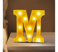 (M) Christmas Ornament Novelty Decorations LED Letter Lights Sign Light Up For Home Party Decoration Light Up Letters Alphabet Letter Sign Battery Powered