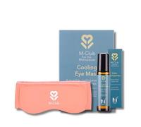 M-Club A Moment of Calm Bundle - Cooling Eye Mask and Pulse Point Roller Oil with Jasmine Sandalwood Relaxation Set for Stress Relief Tension Headaches & Anxiety - Sleep Gift for Women
