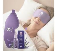 M-Club Gift of Sleep Bundle - Deep Sleep Eye Mask & Lavender Chamomile Pillow Spray - Natural Sleeping Aid Set for Women - Relaxation, Aromatherapy & Light Blocking Comfort for Bedtime