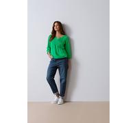 M&Co Womens Cotton 3/4 Sleeve Henley Top - Women's Green