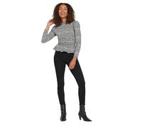 M&Co Abstract Print Shirred Peplum Top - Women's Black