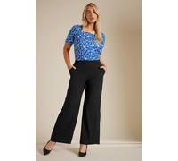 M&co Abstract Print Square Neck Top In Blue Blue 16