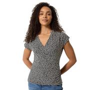 M&Co and White Polka Dot Grown-On Sleeve Wrap Top - Women's