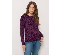M&co Animal Print Knitted Jumper In Plum Plum