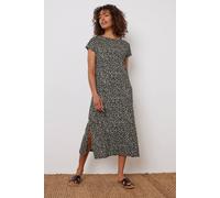 M&co Animal Print Midi Dress In Black Black