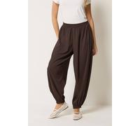 M&Co Women's Balloon Leg Trousers in Chocolate | Size: 20 M&Co Chocolate 20