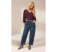 M&co Barrel Leg Jeans In Dark Blue Dark Blue