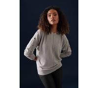 M&co Batwing Eyelet Jumper In Grey Grey 10-12