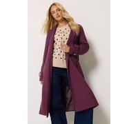 M&Co Women's Belted Tailored Coat in Plum | Size: 20