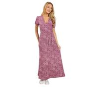 M&Co Berry Abstract Floral Maxi Wrap Dress - Women's Red