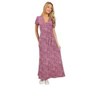 M&Co Berry Abstract Floral Maxi Wrap Dress - Women's Red