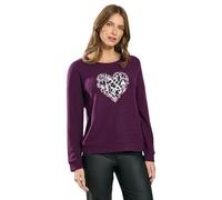 M&Co Berry Animal Print Heart Jumper - Women's