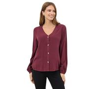 M&Co Berry Button Front Long Sleeve Blouse - Women's Red