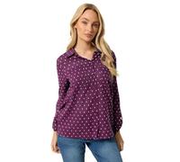 M&Co Berry Dobby Long Sleeve Cotton Shirt - Women's Purple