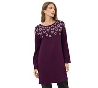 M&Co Berry Embellished Leopard Tunic Jumper Dress - Women's Purple