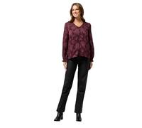 M&Co Womens Berry Floral Jacquard V-Neck Blouse - Women's Purple