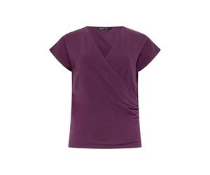 M&Co Berry Grown-On Sleeve Wrap Top - Women's Purple