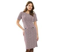 M&Co Berry Jacquard Button Detail Midi Dress - Women's