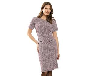 M&Co Berry Jacquard Button Detail Midi Dress - Women's
