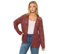 M&Co Berry Open Front Crochet Cardigan - Women's Red