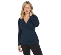 M&Co Berry Premium Long Sleeve Wrap Top - Women's