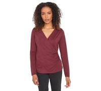 M&Co Berry Premium Long Sleeve Wrap Top - Women's Red