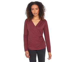 M&Co Berry Premium Long Sleeve Wrap Top - Women's Red