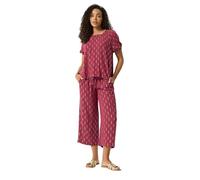 M&Co Berry Red Dobby Foil Detail Cropped Trousers - Women's