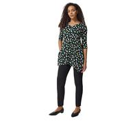 M&Co Black Spot Print Hanky Hem Top - Women's