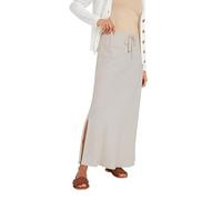 M&Co Blue Abstract Print Linen Maxi Skirt - Women's
