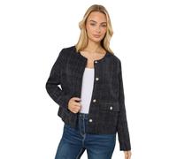 M&Co Blue Boucle Button Up Jacket - Women's