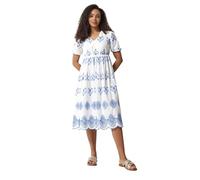 M&Co & Blue Broderie Cotton Midi Dress - Women's