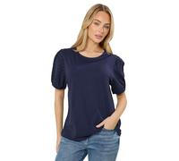 M&Co Women's Broderie Puff Sleeve Top in Mid Navy | Size: 12 M&Co Mid Navy 12