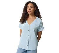M&Co Blue Button Front Blouse - Women's